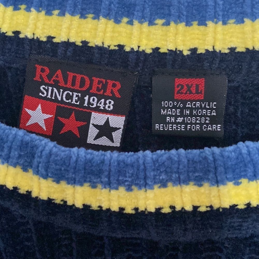 RAIDER Men’s 100% Acrylic Vintage Sweater Size 2XL - Picture 2 of 3